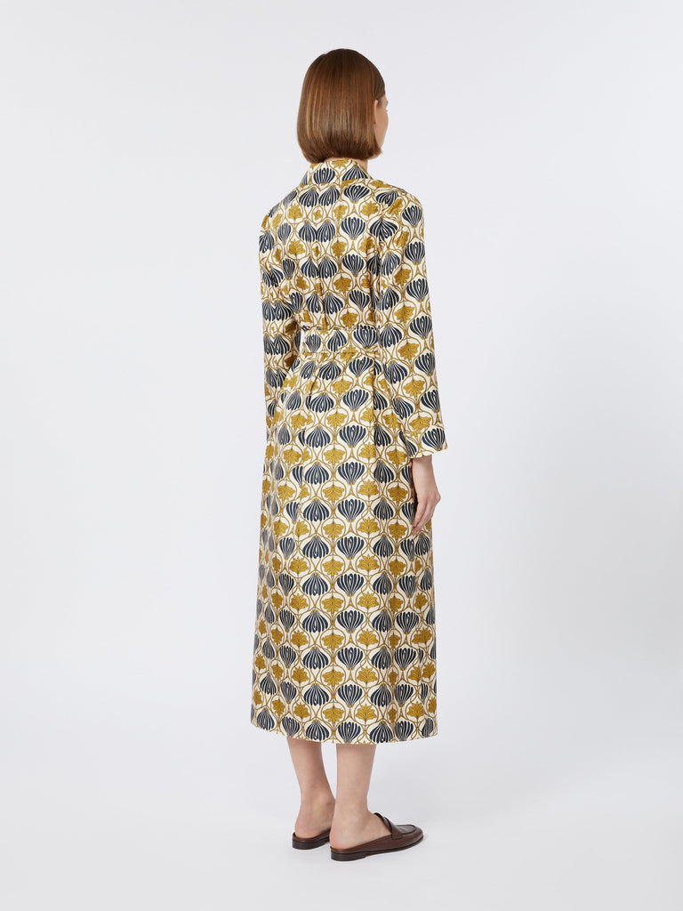 Printed silk kaftan dress