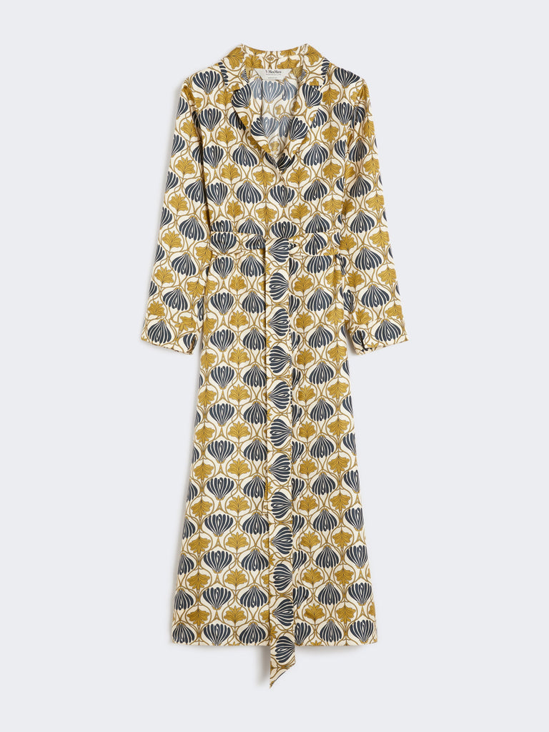 Printed silk kaftan dress