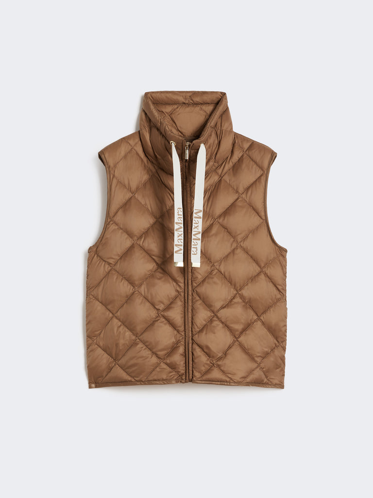 Padded water-repellent nylon canvas gilet