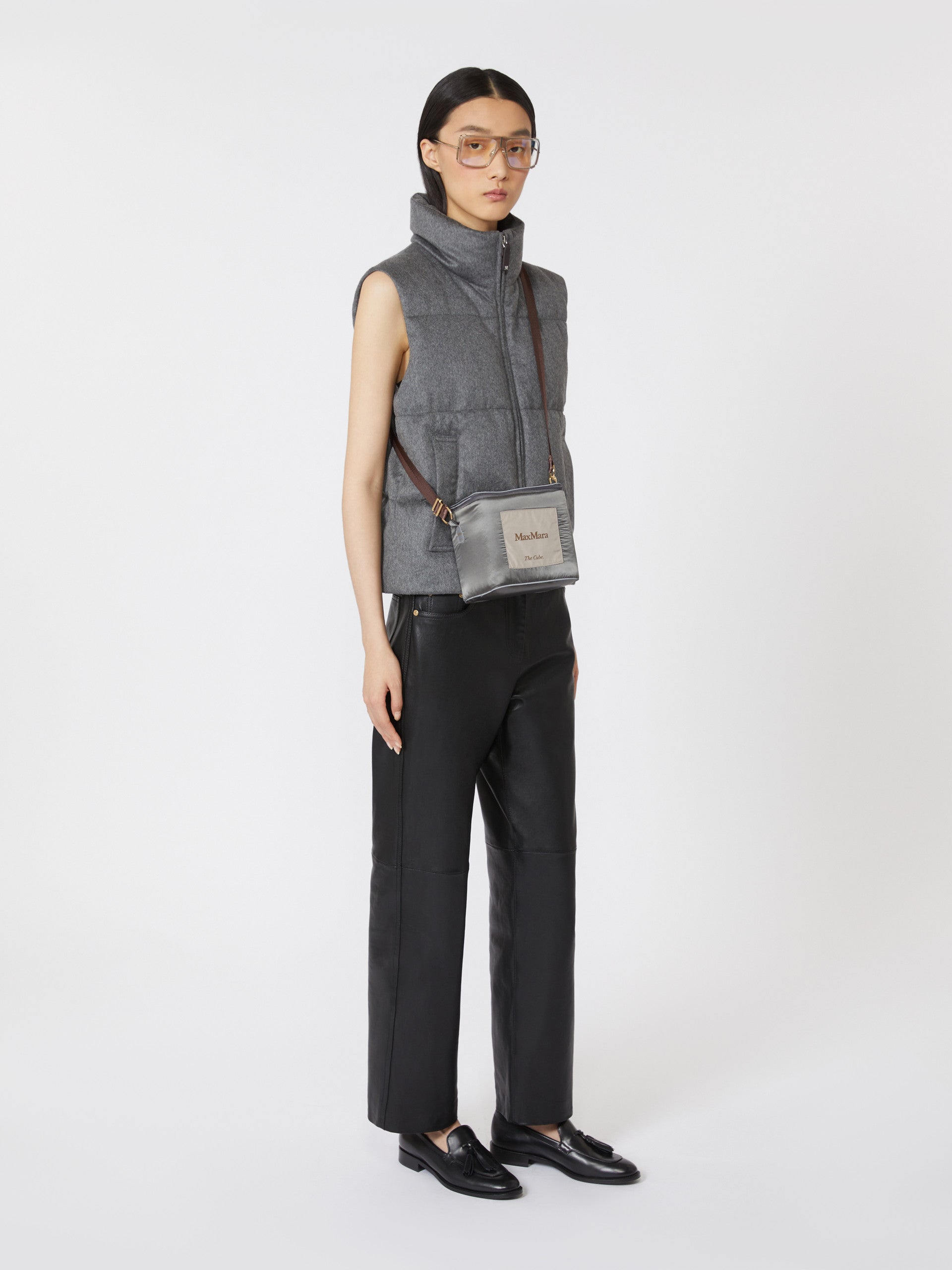 max mara water-repellent padded cashmere and canvas gilet for women