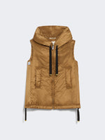 max mara padded, hooded gilet in water-repellent canvas for women