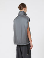 Oversized Water-Repellent Padded Gilet for Women - Medium Grey - Max Mara KSA