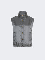 Oversized Water-Repellent Padded Gilet for Women - Medium Grey - Max Mara KSA