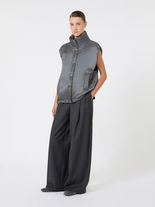 Oversized Water-Repellent Padded Gilet for Women - Medium Grey - Max Mara KSA