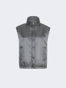 Oversized Water-Repellent Padded Gilet for Women - Medium Grey - Max Mara KSA