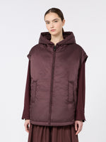 max mara padded, hooded gilet in water-repellent canvas for women