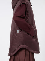 Padded, Hooded Gilet In Water-Repellent Canvas for Women - Bordeaux - Max Mara KSA