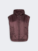 Padded, Hooded Gilet In Water-Repellent Canvas for Women - Bordeaux - Max Mara KSA