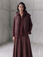 Padded, Hooded Gilet In Water-Repellent Canvas for Women - Bordeaux - Max Mara KSA