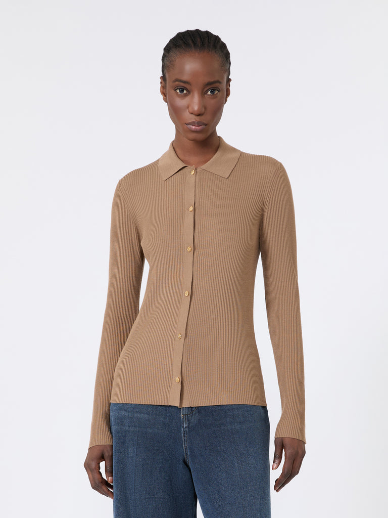 max mara كارديغان صوفي بقصة ضيقة من الخيوط
