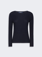 Ribbed Woollen Yarn Jumper for Women - Ultramarine - Max Mara KSA