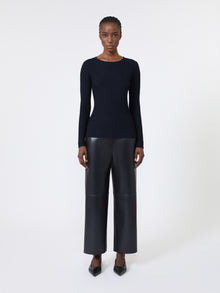 Ribbed Woollen Yarn Jumper for Women - Ultramarine - Max Mara KSA
