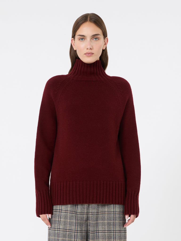 max mara wool and cashmere yarn polo-neck sweater