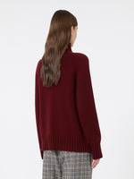 Wool And Cashmere Yarn Polo-Neck Sweater for Women - Bordeaux - Max Mara KSA