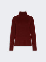 Wool And Cashmere Yarn Polo-Neck Sweater for Women - Bordeaux - Max Mara KSA
