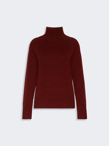 Wool And Cashmere Yarn Polo-Neck Sweater for Women - Bordeaux - Max Mara KSA