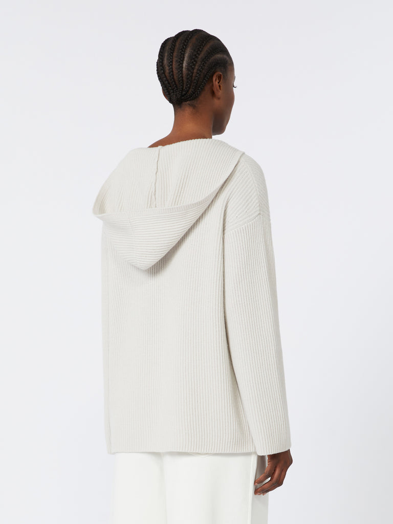 Rib-knit wool sweatshirt
