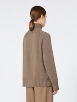 Wool and cashmere yarn polo-neck sweater