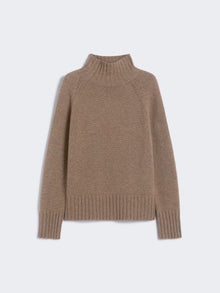 Wool and cashmere yarn polo-neck sweater