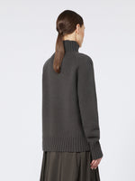 Wool and cashmere yarn polo-neck sweater