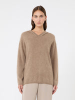Brushed Cashmere Hoodie for Women - Clay - Max Mara KSA