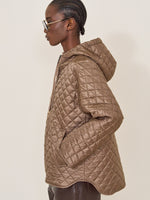 Quilted Water-Repellent Canvas Padded Jacket for Women - Tobacco - Max Mara KSA