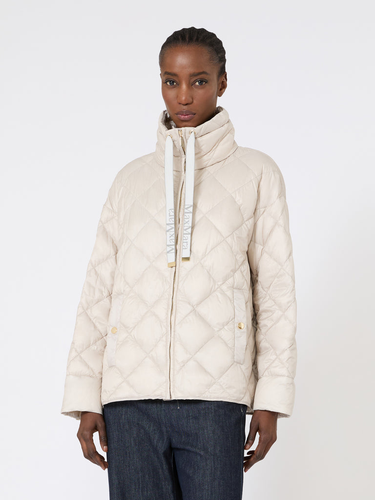 Short water-repellent canvas down jacket