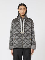 Short Water-Repellent Canvas Down Jacket for Women - Dark Grey - Max Mara KSA