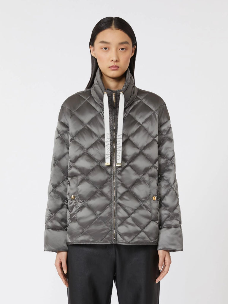 max mara short water-repellent canvas down jacket