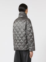 Short Water-Repellent Canvas Down Jacket for Women - Dark Grey - Max Mara KSA