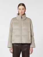 max mara water-repellent canvas and camel down jacket for women