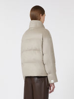 Water-Repellent Canvas And Camel Down Jacket for Women - Sand - Max Mara KSA