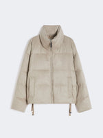 max mara water-repellent canvas and camel down jacket for women