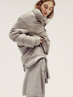 Water-Repellent Canvas And Camel Down Jacket for Women - Sand - Max Mara KSA