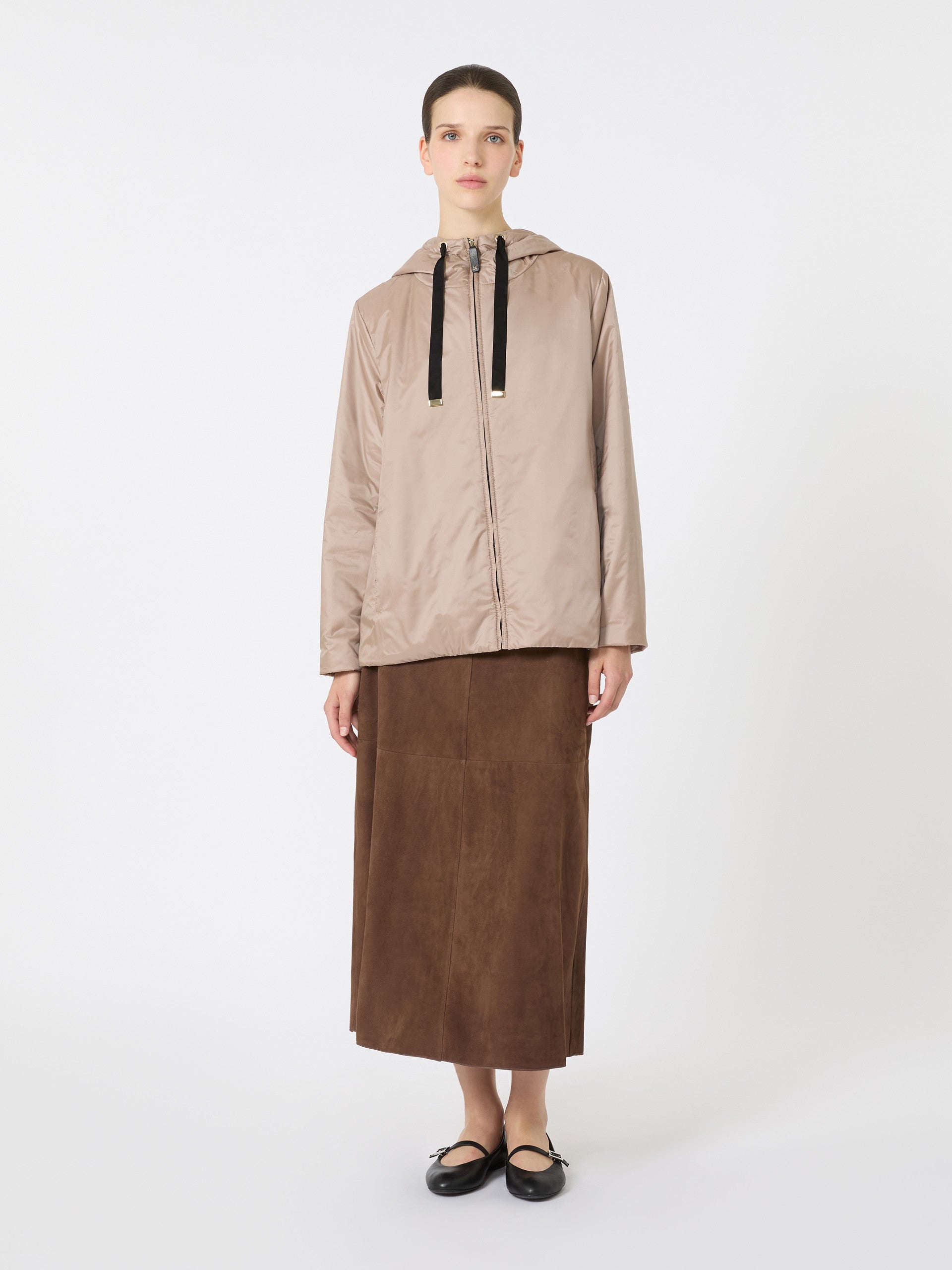 Padded, hooded jacket in water-repellent canvas