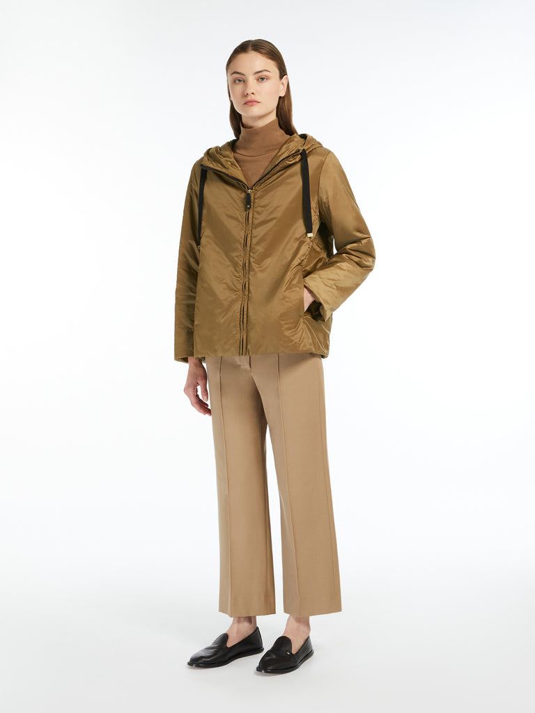 Padded, hooded jacket in water-repellent canvas