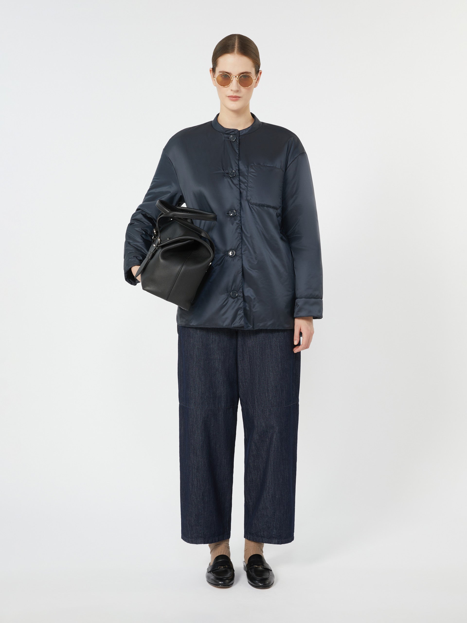 Padded shirt jacket in water-repellent canvas