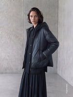 Oversized Padded Jacket In Water-Repellent Canvas for Women - Midnightblue - Max Mara KSA