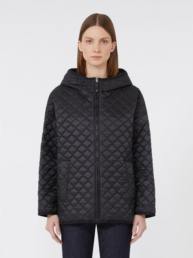 Reversible padded jacket in water-repellent canvas