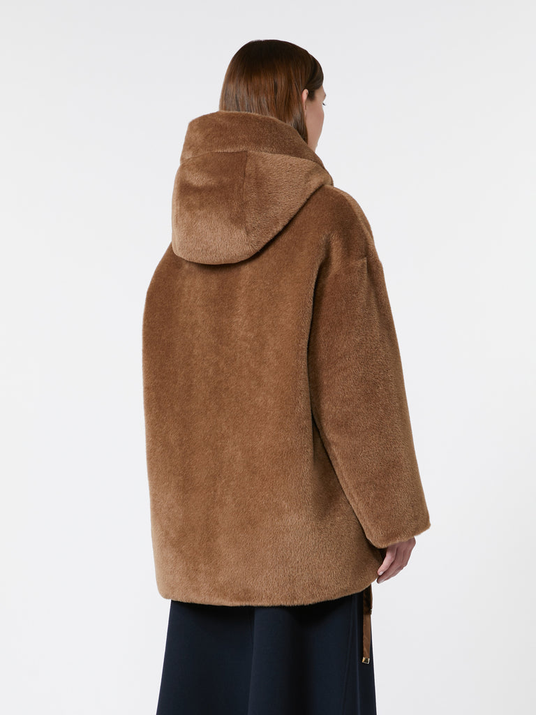 Reversible alpaca and wool padded jacket
