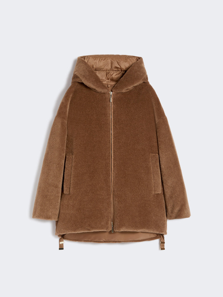 Reversible alpaca and wool padded jacket