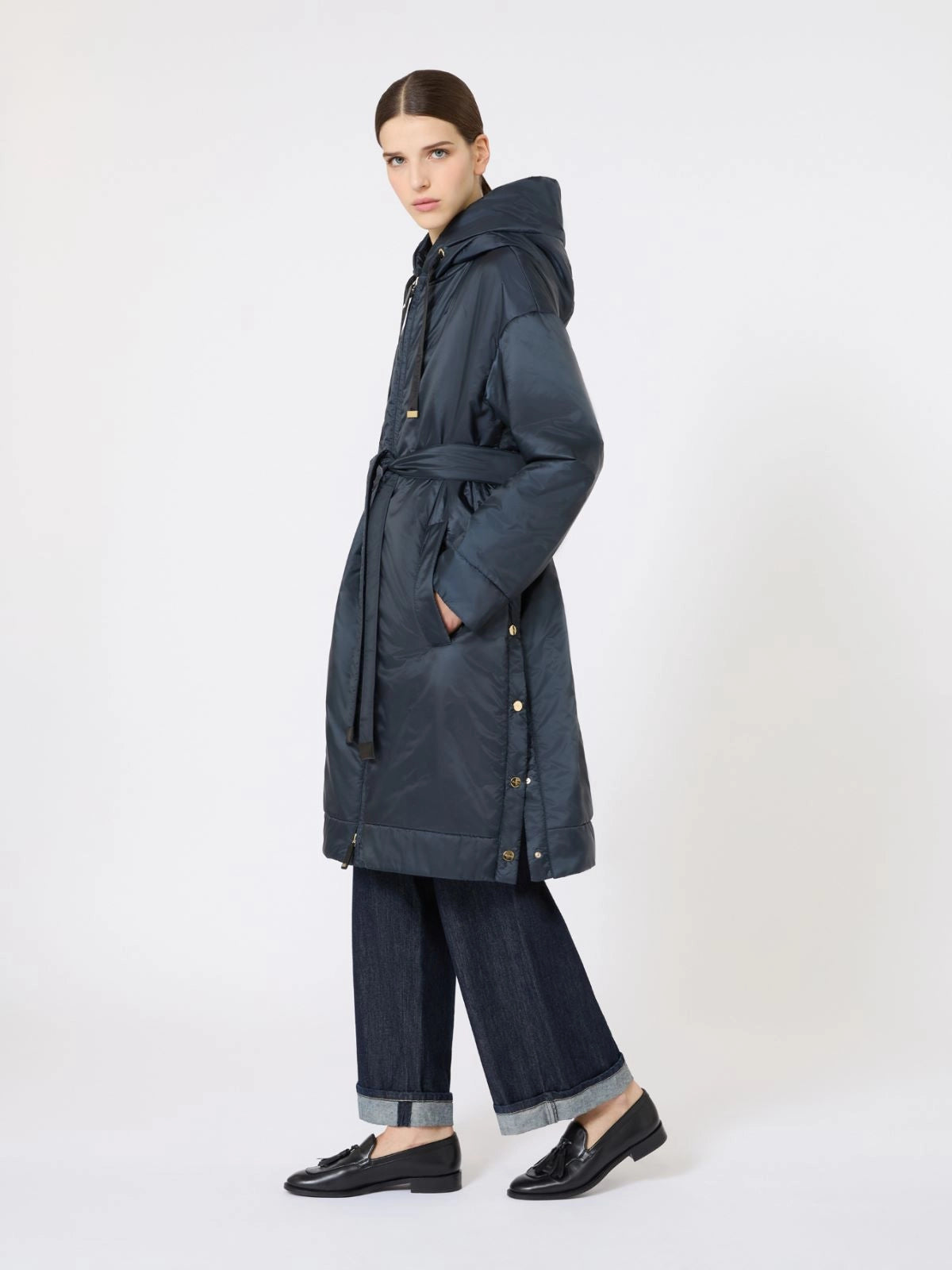 max mara water-repellent canvas padded parka for women
