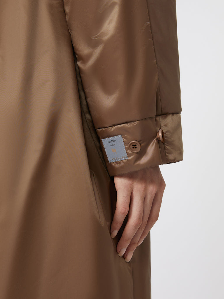 Long water-repellent canvas padded parka