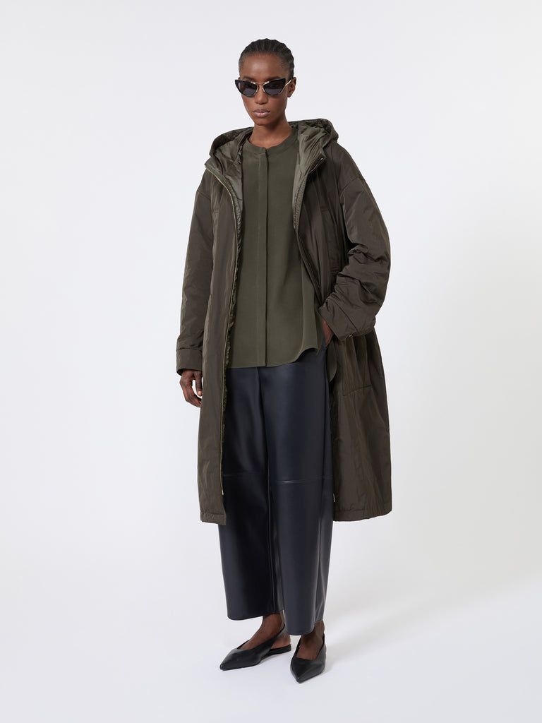 max mara long, reversible padded parka in radzmir and water-repellent canvas