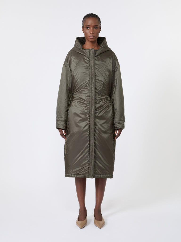 max mara long, reversible padded parka in radzmir and water-repellent canvas