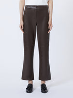 Slim-fit coated fabric trousers