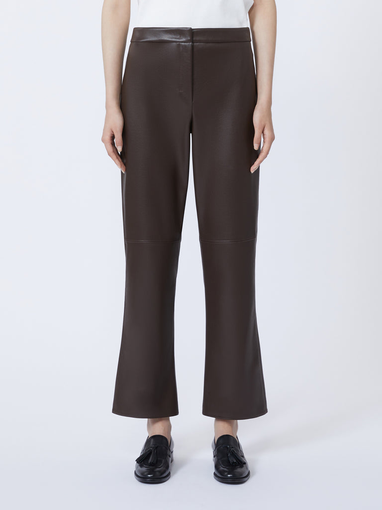 Slim-fit coated fabric trousers