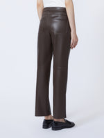 Slim-fit coated fabric trousers
