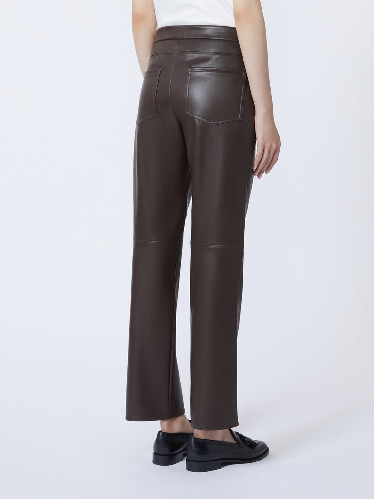 Slim-fit coated fabric trousers
