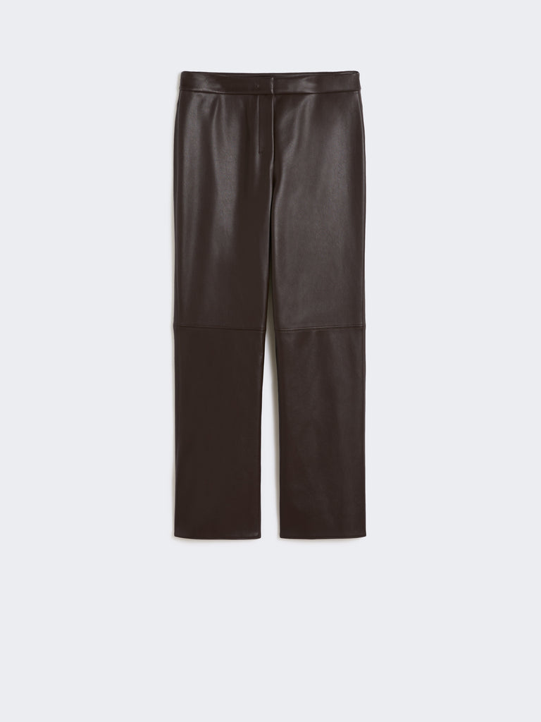 Slim-fit coated fabric trousers